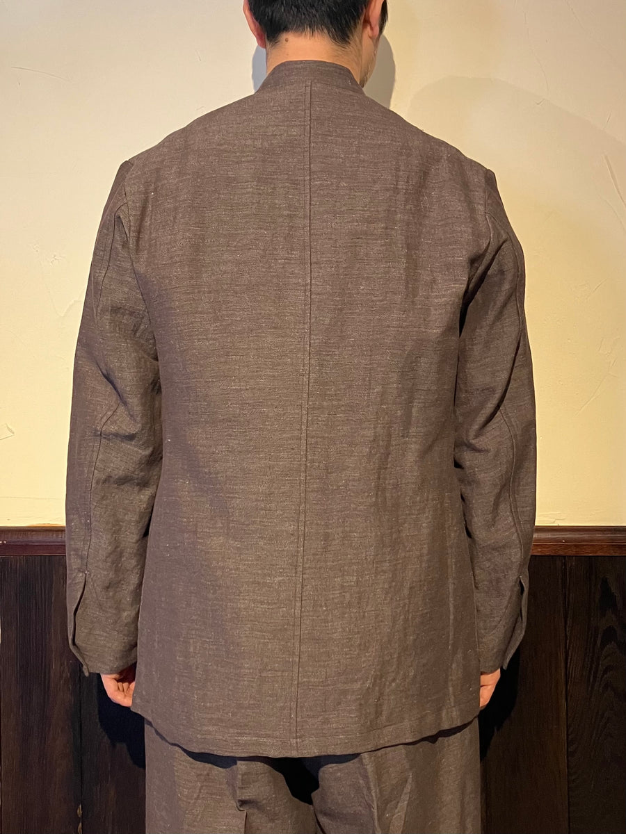 872603 コットンリネンヘリンボーン マオカラージャケット – HAVERSACK