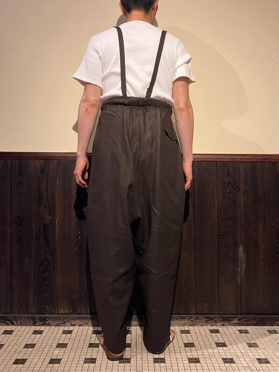 862533 泥染リネンポプリン サロペットワイドパンツ – HAVERSACK