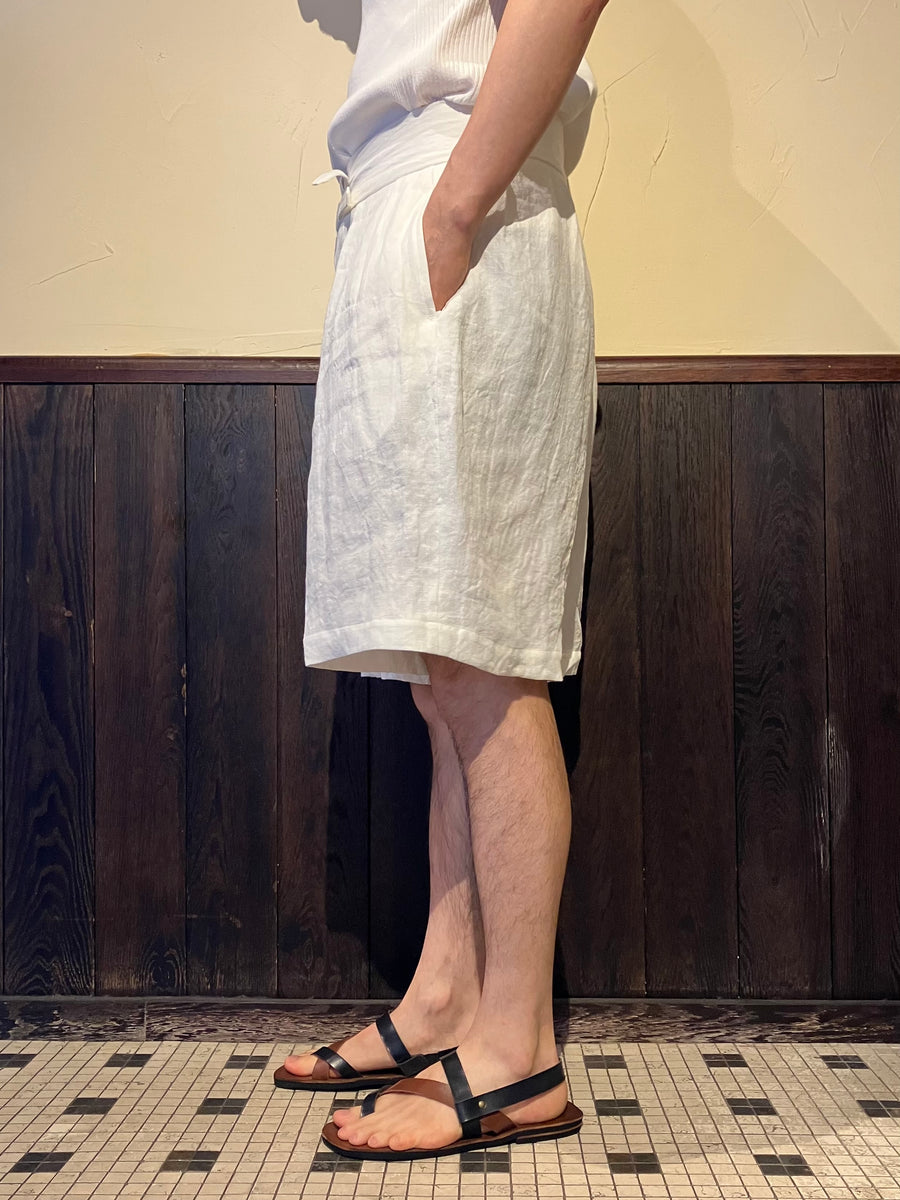 Haversack ハバーサック グルカショーツ　ベージュ　麻　M セール】 HAVERSACK ATTIRE リネン グルカショートパンツ