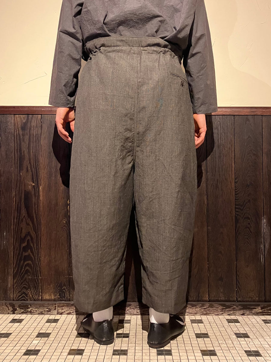 862626 ウールリネングレンチェック クロップドワイドパンツ – HAVERSACK