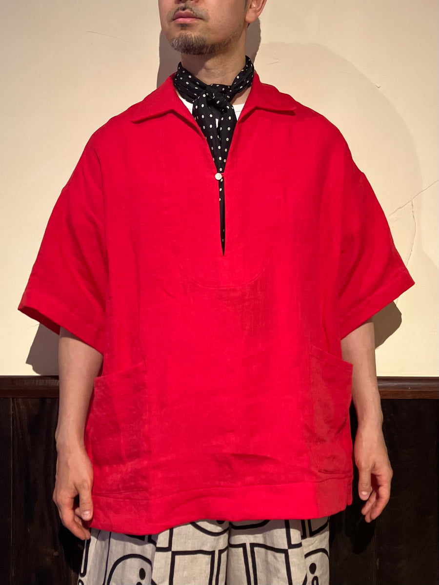 822633 高密度リネンツイル 半袖カプリシャツ – HAVERSACK