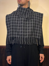 画像をギャラリービューアに読み込む, 382500　ブロックチェック　フリンジネックウォーマー
