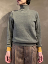画像をギャラリービューアに読み込む, Women 412502　14Gウールスムース　ボーダーハイネックセーター
