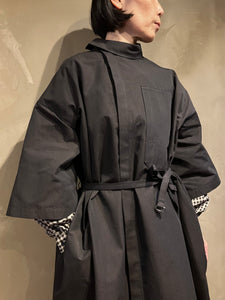 Women 372501 高密度シャンブレー アシンメトリーコート