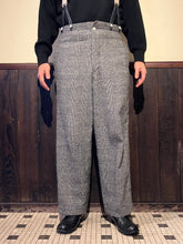 將圖片載入圖庫檢視器 HSP-005　直営店別注　グレンチェック　ハイバックサスペンダーワイドパンツ
