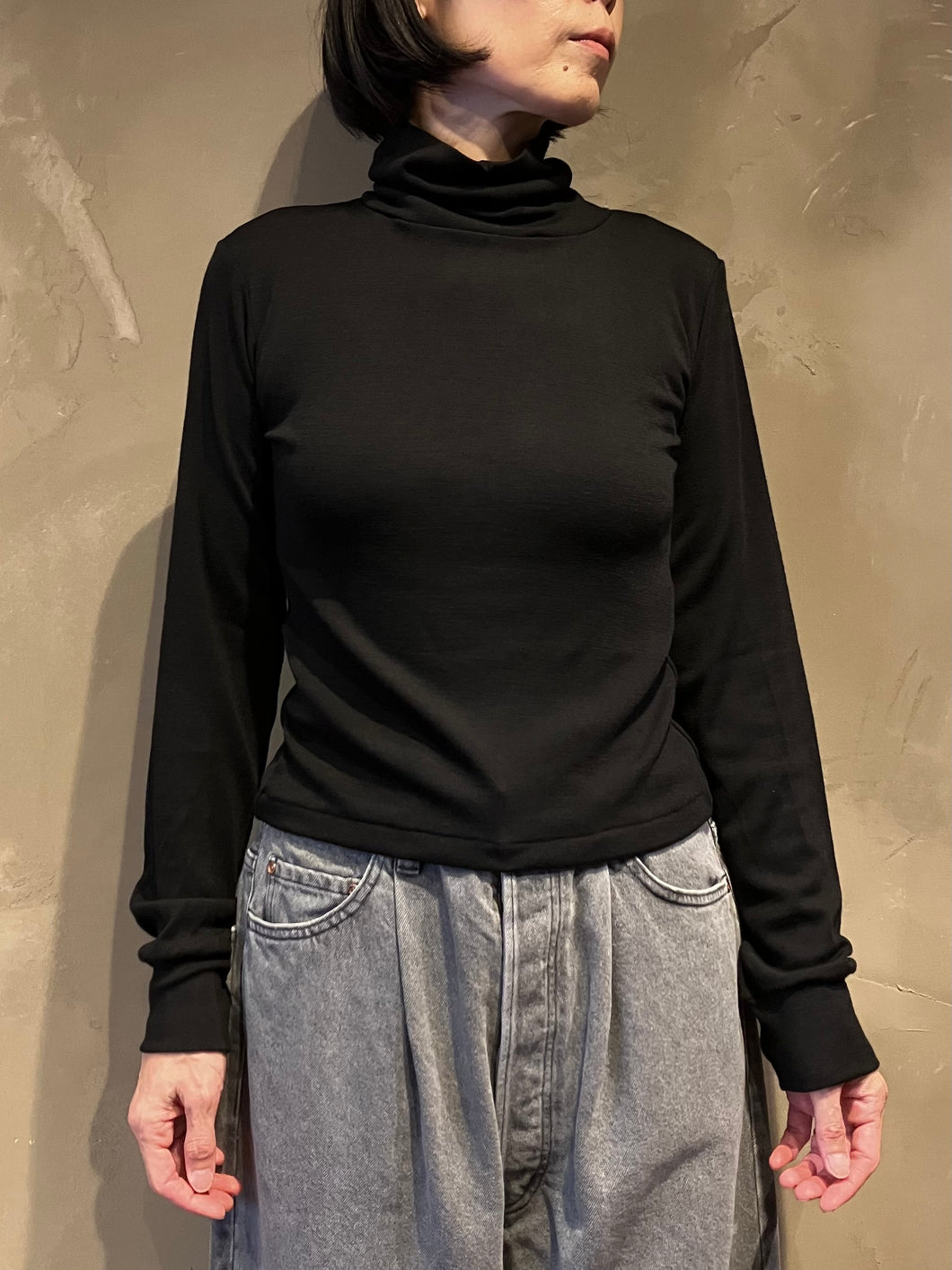 Women 412521 ウールフライス タートルネックシャツ