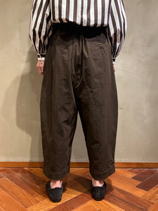Women 462527 泥染風コットンフランネル クロップドワイドパンツ