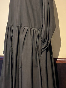 Women 322520 墨染ブロード バンドカラー ロングワンピース