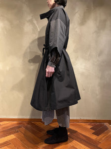 Women 372501 高密度シャンブレー アシンメトリーコート