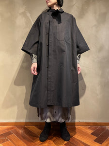 Women 372501 高密度シャンブレー アシンメトリーコート