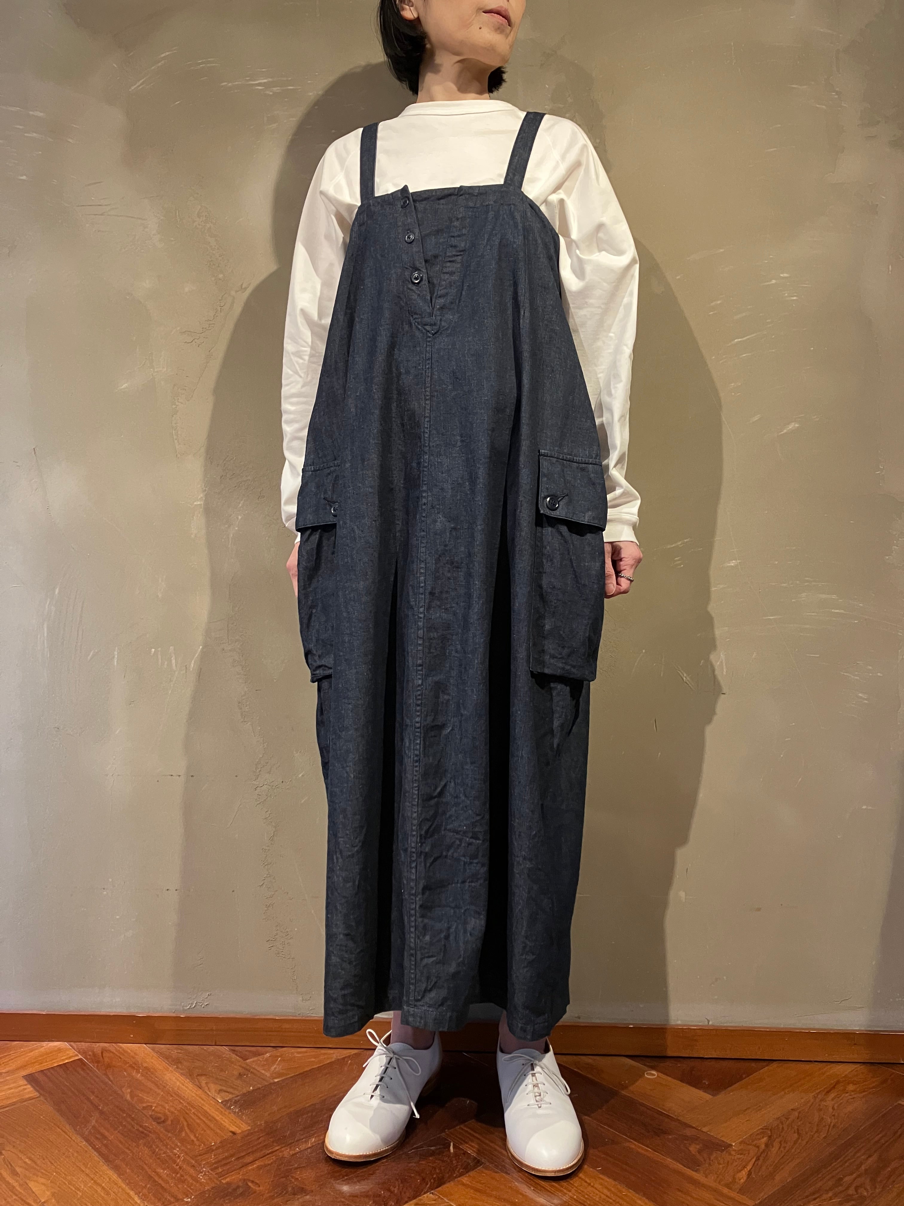 HAVERSACK 8.5ozライトデニム ロングサロペットスカート　ワンピース Woman's 662621 8.5オンス ライトデニム ロングサロペットスカート