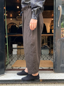 462527  泥染風コットンフランネル クロップドワイドパンツ