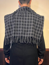 画像をギャラリービューアに読み込む, 382500　ブロックチェック　フリンジネックウォーマー
