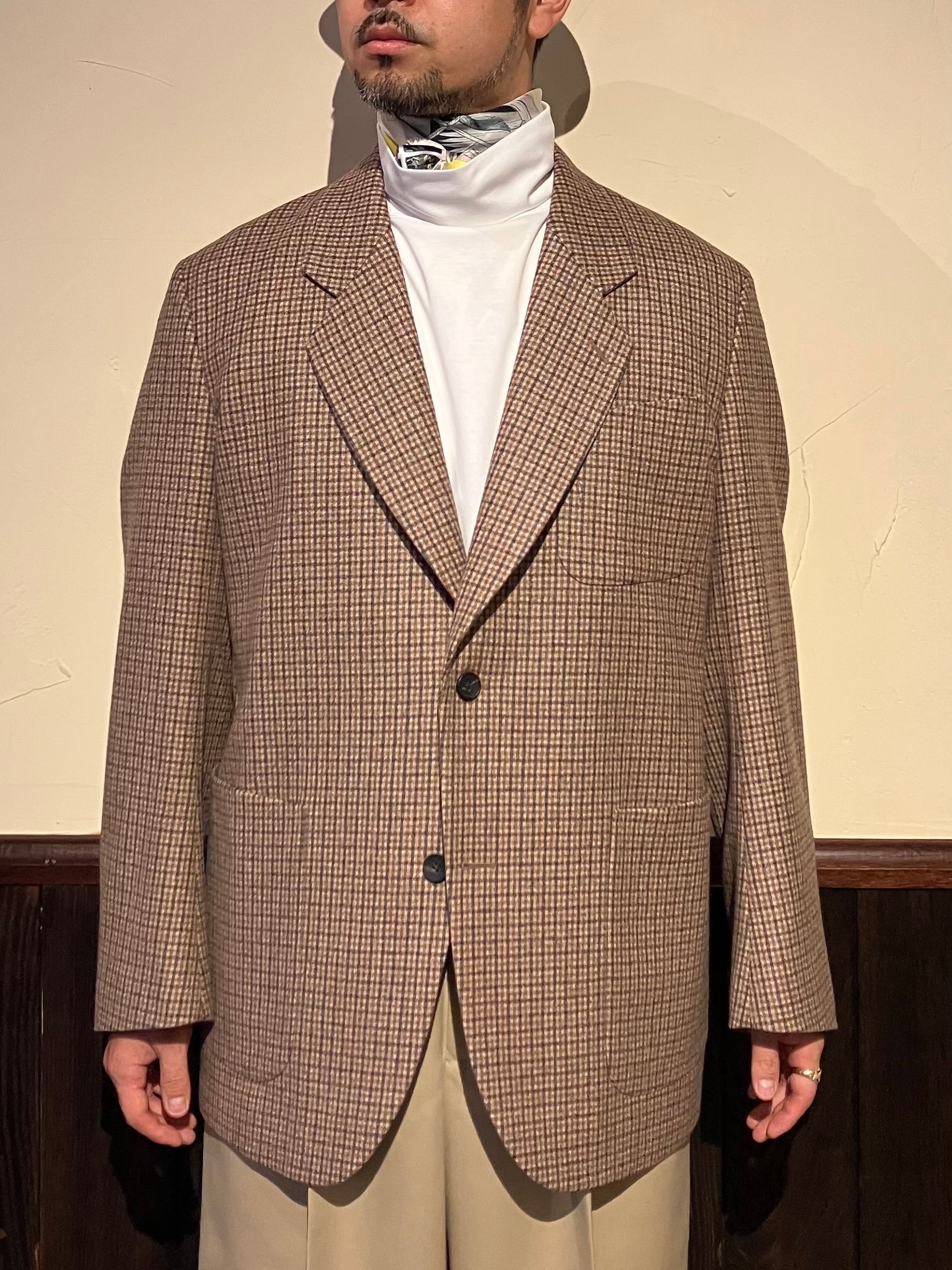 472506 シェパードチェック 2ボタンシングルブレステッドジャケット