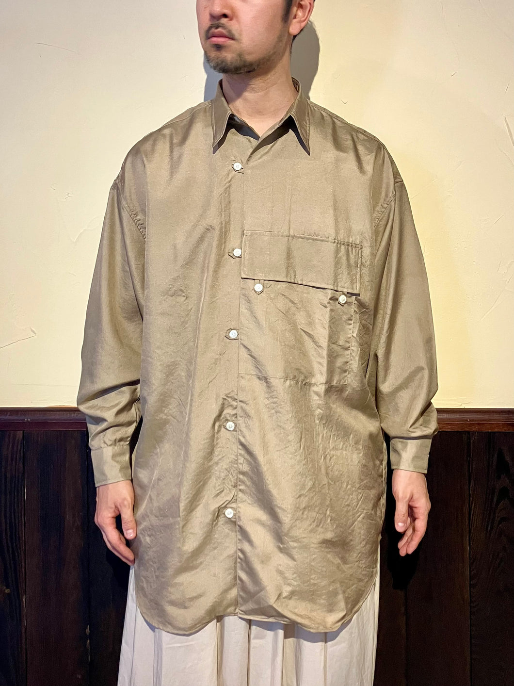 822524  　シルクタッサー　ワークシャツ