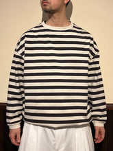 画像をギャラリービューアに読み込む, 812622 度詰天竺ボーダー クルーネックロングTシャツ
