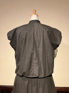 Women 622536 　墨染めブロード　バンドカラー　ノースリーブシャツ