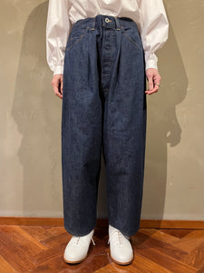 Woman's 462508 ワイドテーパード ワンウォッシュ デニムパンツ