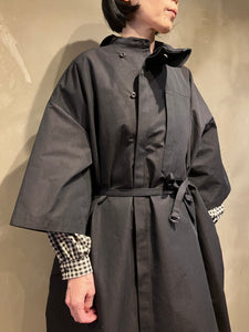 Women 372501 高密度シャンブレー アシンメトリーコート