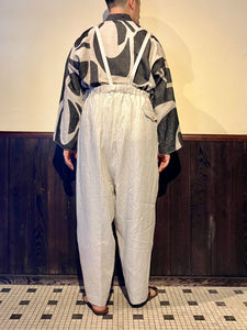 662525    リネンヘリンボーン    サロペットパンツ
