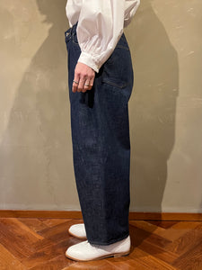 Woman's 462508 ワイドテーパード ワンウォッシュ デニムパンツ