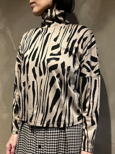 Women 312500 ブラッシュプリント ハイネックシャツ