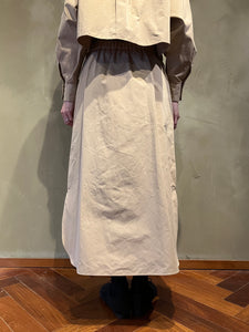 Women 362502 高密度シャンブレー ロングシャツスカート