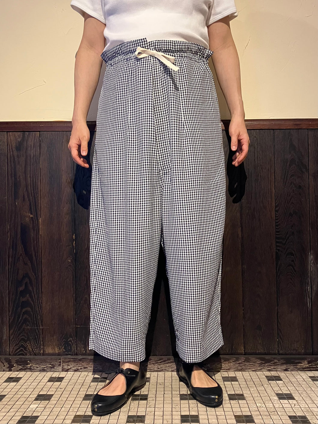 862639 ギンガムチェック クロップドワイドパンツ – HAVERSACK