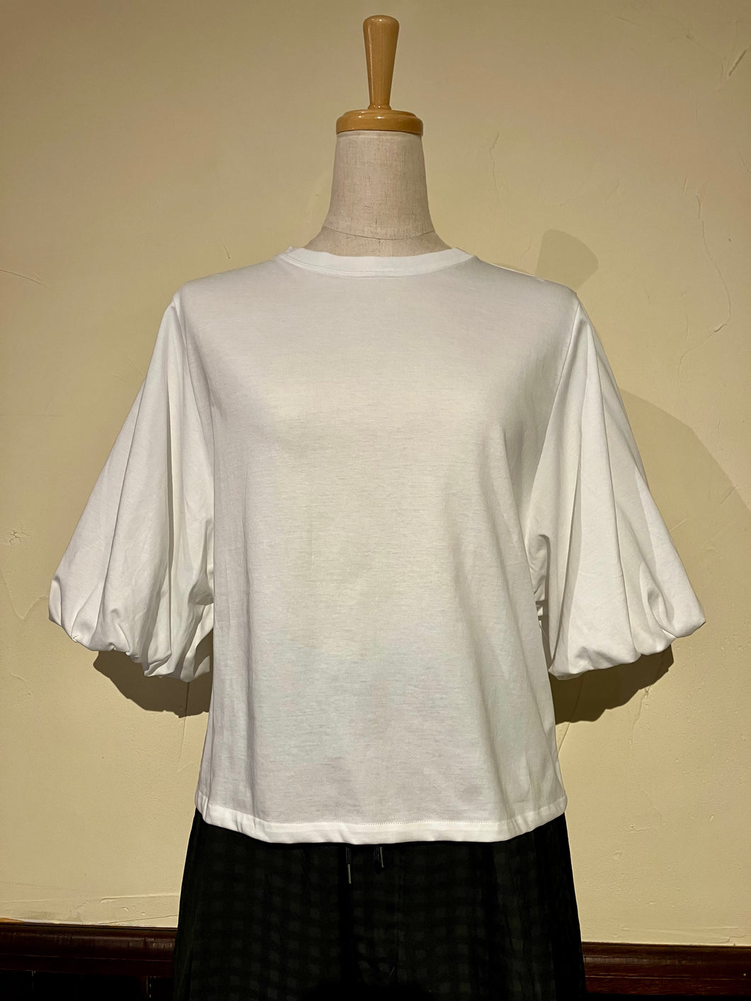 Women 612526 　 72/2天竺　クルーネックバルーンスリーブ半袖Tシャツ