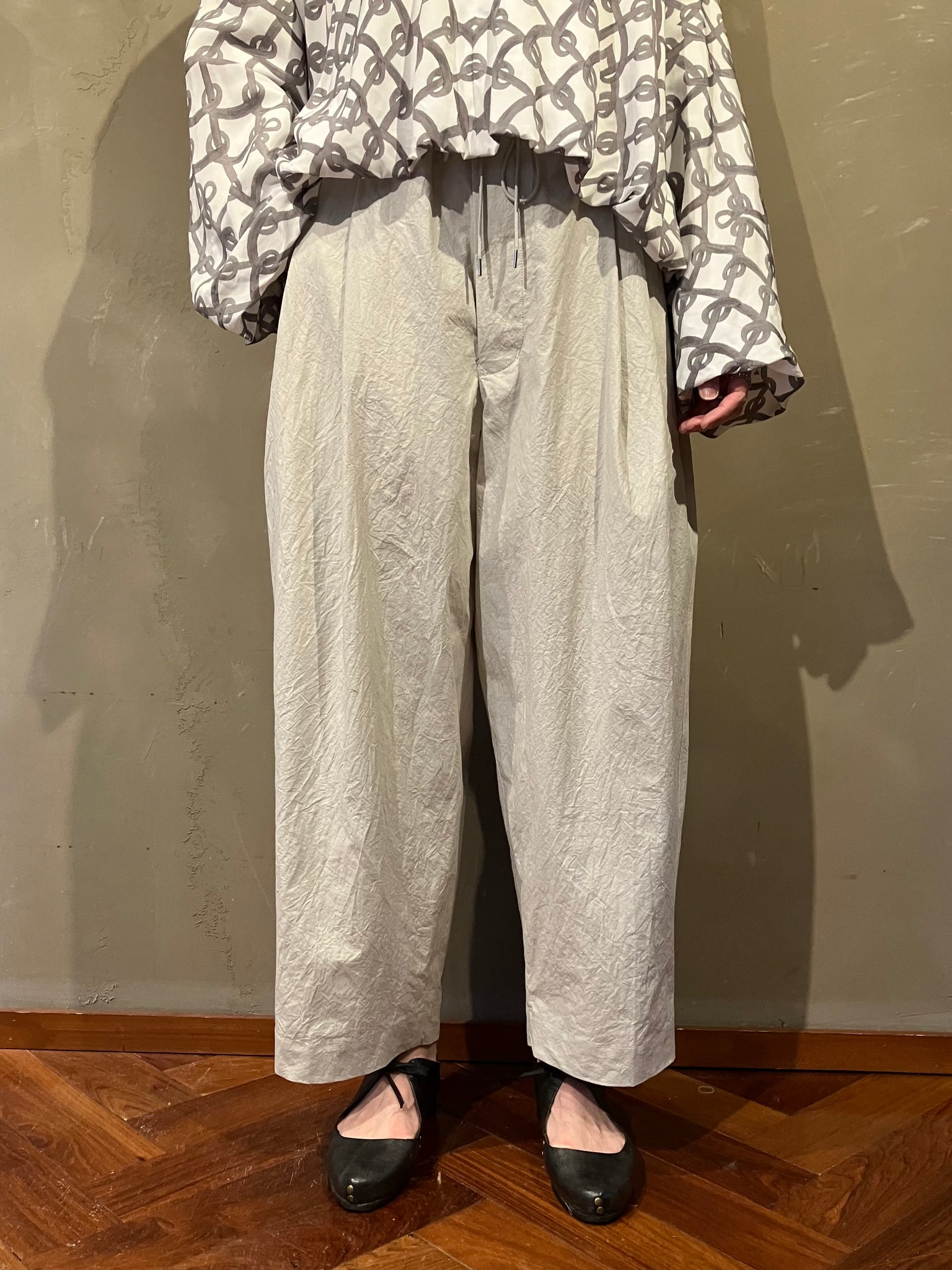 Women 862627 タイプライター ツープリーツワイドイージーパンツ Women 862627 タイプライター ツープリーツワイドイージーパンツ