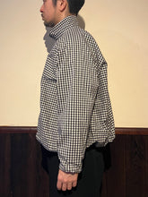 画像をギャラリービューアに読み込む, 872624 コットンシルクギンガムチェック スタンドカラーブルゾン
