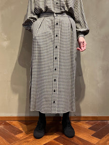 Women 362501 シェパードチェック ロングシャツスカート