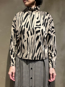 Women 312500 ブラッシュプリント ハイネックシャツ