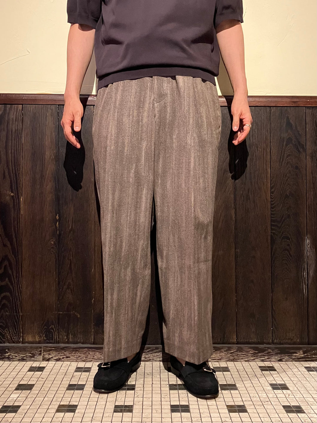 862500　 オンブレストライプ　ワイドイージーパンツ
