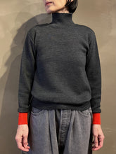 画像をギャラリービューアに読み込む, Women 412502　14Gウールスムース　ボーダーハイネックセーター
