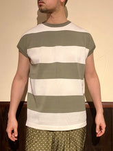画像をギャラリービューアに読み込む, 832403 16ゲージ　ノースリーブボーダーTシャツ
