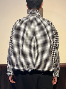 872624 コットンシルクギンガムチェック スタンドカラーブルゾン