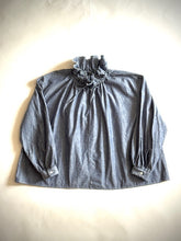 將圖片載入圖庫檢視器 Women 322624 (ダンガリーダブルフリルカラープルオーバーシャツ)
