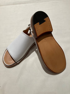 F.lli Giacometti White Calf Leather Open Toe Sandal